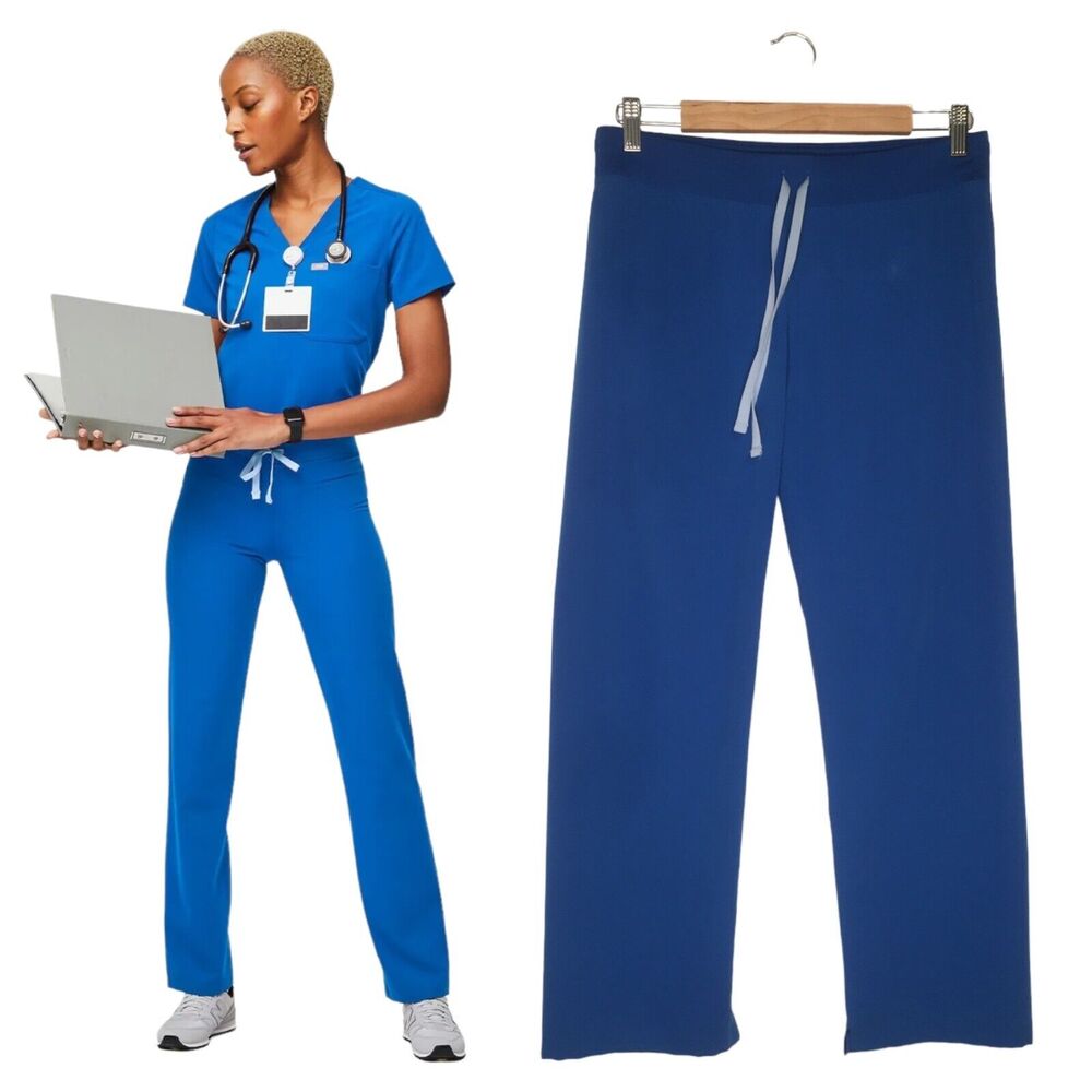 Figs Pants Womens S Scrubs FIONx Livingston Basic Straight Leg T21003 Royal Blue